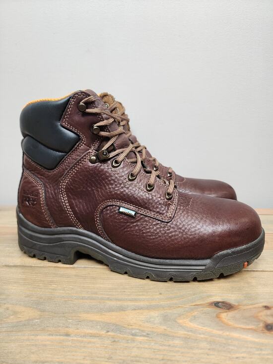 Timberland Pro Boots Mens Size 11.5 M Titan Alloy Toe Work Dark Mocha Leather
